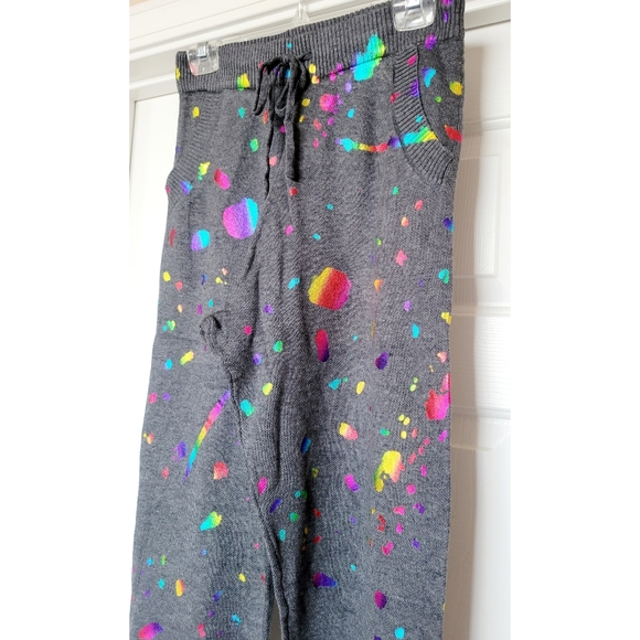 NWT Metallic Paint Splattered Knit Joggers - Picture 7 of 10